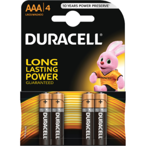 Duracell AAA alk&aacute;li elem 1,5V, 4darabos csomag