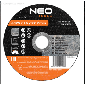 NEO v&aacute;g&oacute;korong kőh&ouml;z 125x1,6x22,2mm 57-722